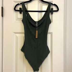 NWT SKIMS Cotton Rib bodysuit in Deep Sea